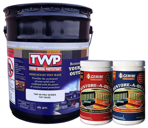 Twp Semi Solid Stain 5 Gallon And Gemini Cleaner Brightener Kit Twp Semi Solid Stain Pro Series Twp Wood Stains Twpstain Com