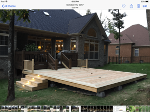 The floating deck addition