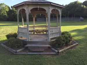 From a distance, the gazebo was a fun visual element, but it was ready for a major remodeling effort.