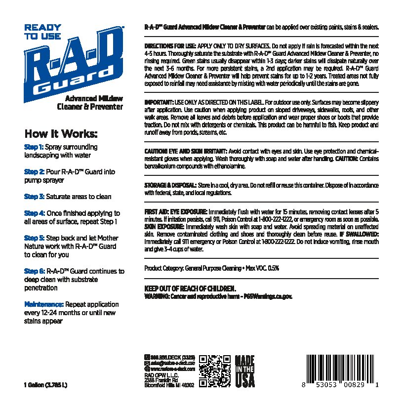 RAD Guard Mildew Cleaner & Preventer 1 Gallon